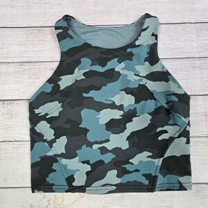 Lululemon Invigorate Training Tank Camo Active Stretch Built-In Bra Womens Sz 4